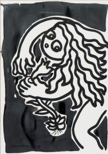 [2009] Lily, Acrylic Ink on paper, 43x37cm